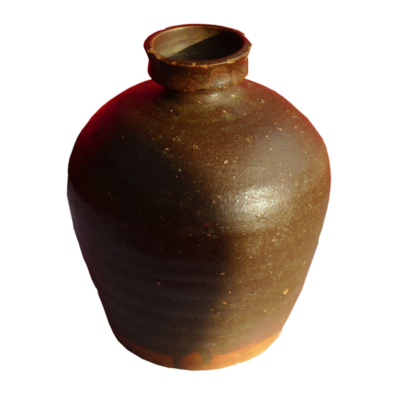 Glazed earthenware vase