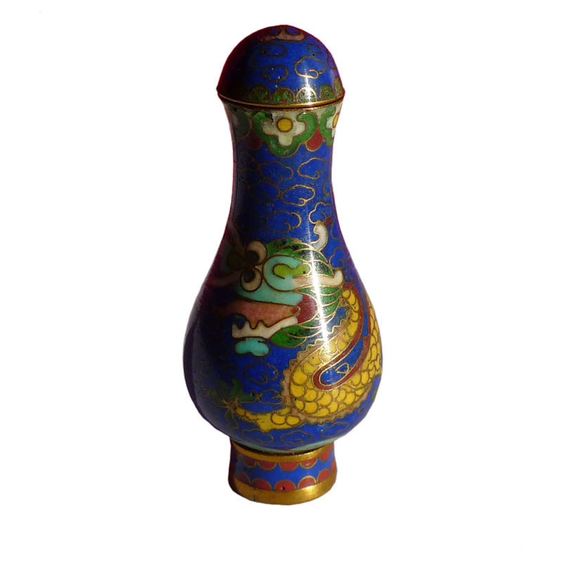 Small cloisonne vase with lid